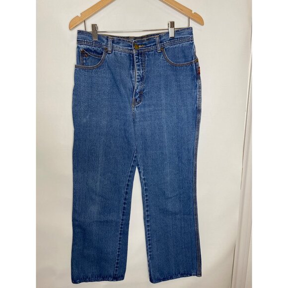 Vintage Private Club Fit Blue Denim Jeans Size 33, Faded Distressed Blue - Picture 1 of 10